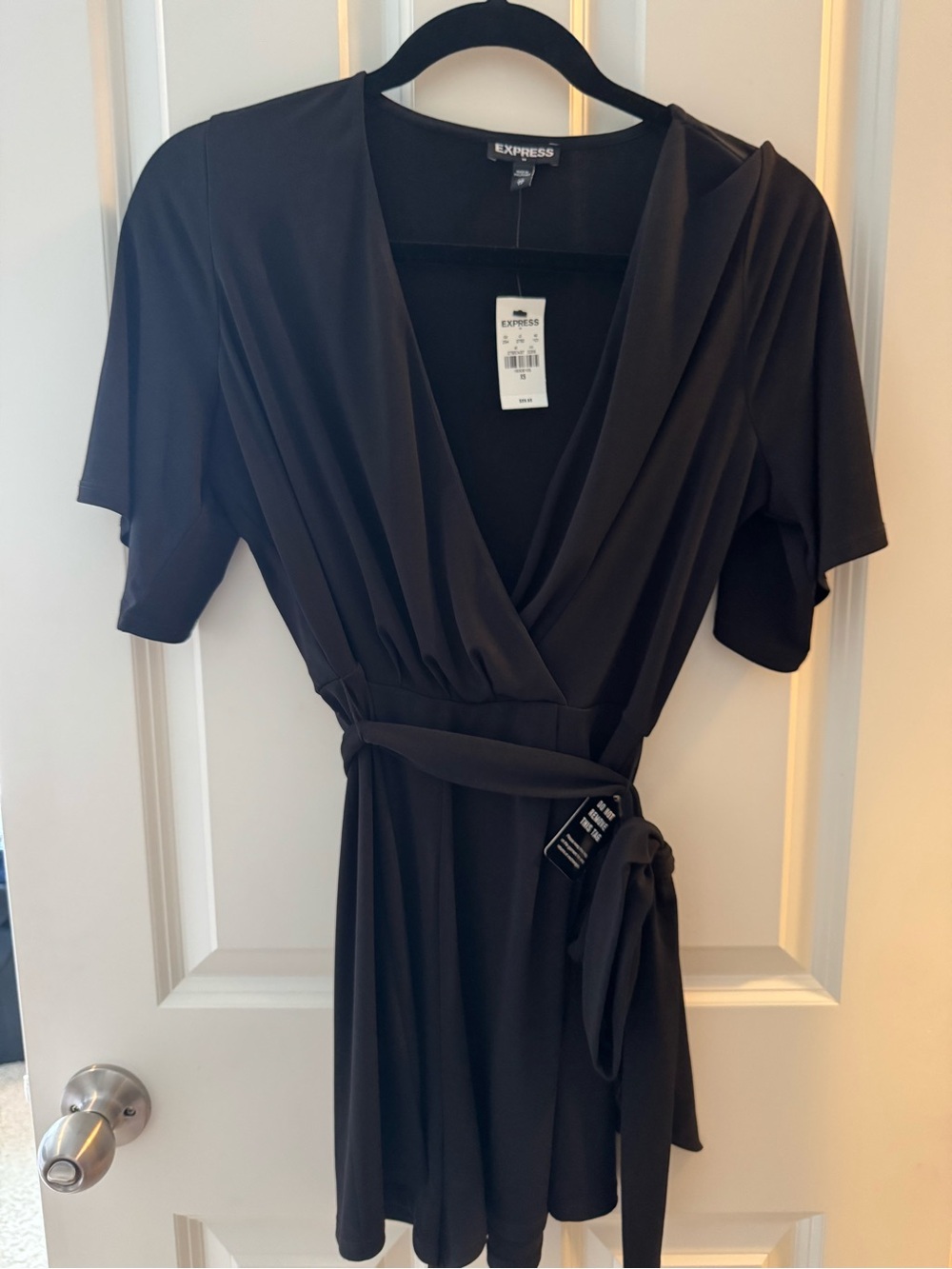 Express Black Romper with Tie Waist
